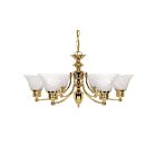 Chandelier Nuvo Lighting 60-357 6-Lumières Série Empire Laiton Poli