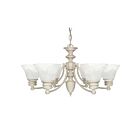 Chandelier Nuvo Lighting 60-359 6-Lumières Série Empire Blanc Texturé