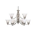 Chandelier Nuvo Lighting 60-360 9-Lumières Série Empire Nickel Brossé