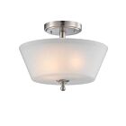 Plafonnier Nuvo Lighting 60-4151 2-Lumières Série Surrey Nickel Brossé