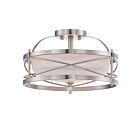 Plafonnier Nuvo Lighting 60-5331 2-Lumières Série Ginger Nickel Brossé