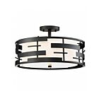 Plafonnier semi encastré Nuvo Lighting 60-6436 Lansing 3-lumières 300w noir texturé