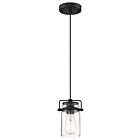 Suspendu mini tige Nuvo Lighting antebellum 60-6732 1-lumière 60W noir mat