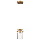 Suspendu mini tige Nuvo Lighting antebellum 60-6735 1-lumière 60W laiton vintage
