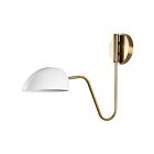 Applique murale Nuvo Lighting Trilby 60-7392 60W 1 lumière blanc mat avec laiton bruni
