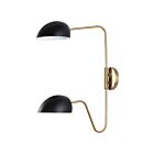 Applique murale Nuvo Lighting Trilby 60-7393 120W 2 lumières noir mat avec laiton bruni