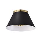 Petit plafonnier Nuvo Lighting Dover 60-7417 120W 3 lumières noir avec laiton vintage