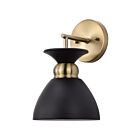 Applique murale Nuvo Lighting Perkins 60-7458 60W 1 lumière noir mat avec laiton bruni