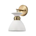 Applique murale Nuvo Lighting Perkins 60-7459 60W 1 lumière blanc mat avec laiton bruni