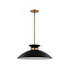 Suspendu de taille moyenne Nuvo Lighting Perkins 60-7461 100W 1 lumière noir mat avec laiton bruni