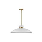Grand suspendu Nuvo Lighting Perkins 60-7465 100W 1 lumière blanc mat avec laiton bruni