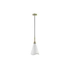 Petit suspendu Nuvo Lighting Tango 60-7471 60W 1 lumière blanc mat avec laiton bruni