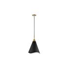 Suspendu de taille moyenne Nuvo Lighting Tango 60-7473 60W 1 lumière noir mat avec laiton bruni
