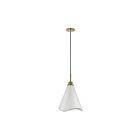 Suspendu de taille moyenne Nuvo Lighting Tango 60-7474 60W 1 lumière blanc mat avec laiton bruni