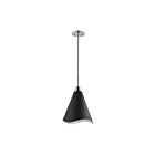 Grand suspendu Nuvo Lighting Tango 60-7478 60W 1 lumière noir mat avec nickel poli