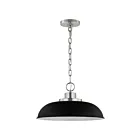 Petit suspendu Nuvo Lighting Colony 60-7482 100W 1 lumière noir mat avec nickel poli