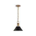 Petit suspendu Nuvo Lighting Outpost 60-7521 60W 1 lumière noir mat avec laiton bruni
