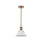 Grand suspendu Nuvo Lighting Outpost 60-7526 60W 1 lumière blanc mat avec laiton bruni