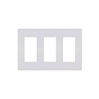 Plaque décorative sans vis pour trois dispositifs Ortech 8593 blanc