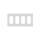 Plaque décorative sans vis pour quatre dispositifs Ortech 8594 blanc