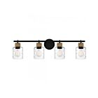Luminaire de vanité à Baltic Quoizel Lighting BTC8634MBK 4-Lumières 400W Noir mat