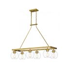 Lustre d'île Celadon Quoizel Lighting CLD637AB 660W 6 lumières Laiton vieilli