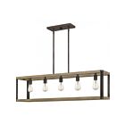 Lustre d'île Finn Quoizel Lighting FNN542RK 5100W 5 lumières Noir rustique