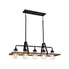 Lustre d'île Guilford Quoizel Lighting GUI540GK 5100W 5 lumières Frêne gris