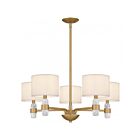 Quoizel Lighting KMB5030BWS Kimberly 5-Lumières 300W Laiton brossé et patiné Lustre