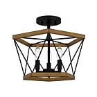 Plafonnier semi encastré Quoizel Lighting QSF5595AWN 3-Lumières 180W Noyer vieilli