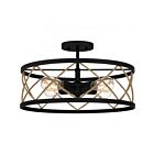 Plafonnier semi encastré Quoizel Lighting QSF5632MBK 4-Lumières 400W Noir mat