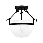 Plafonnier semi encastré Danyon Quoizel Lighting QSF6185MBK 180W 3 Lumières Noir mat