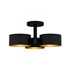 Quoizel Lighting QSF6745MBK Nala 3-Lumières 180W Noir mat Plafonnier semi-encastré