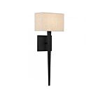 Applique murale Quoizel Lighting QW16127MBK Wood 1-Lumière 60W Noir mat