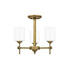 Plafonnier semi-encastré Aria Quoizel Lighting ARI1717WS 300W 3 lumières laiton patiné