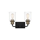 Applique de salle de bain Cox Quoizel Lighting COX8614MBK 200W 2 lumières noir mat