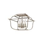 Plafonnier semi-encastré Gallery Quoizel Lighting GLY1714CS 240W 4 lumières feuille d'argent du siècle