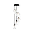 Suspendu June Quoizel Lighting JUN2705EK 500W 5 lumières terre noire