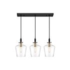 Chandelier pour îlot June Quoizel Lighting JUN330EK 300W 3 lumières terre noire