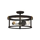 Plafonnier semi-encastré Lisbon Quoizel Lighting LSB1716OZ 300W 3 lumières bronze ancien