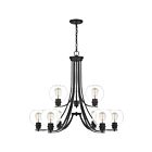 Lustre Pruitt Quoizel Lighting PRUC5034MBK 900W 9 lumières noir mat