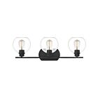 Applique de salle de bain Pruitt Quoizel Lighting PRUC8626MBK 300W 3 lumières noir mat
