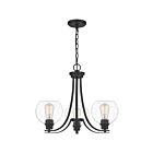 Lustre Pruitt Quoizel Lighting PRUS5022MBK 300W 3 lumières noir mat