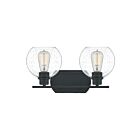 Applique de salle de bain Pruitt Quoizel Lighting PRUS8617MBK 200W 2 lumières noir mat