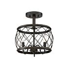 Plafonnier semi-encastré Dury Quoizel Lighting RDY1712PN 180W 3 lumières bronze palladien