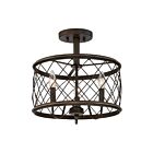 Plafonnier semi-encastré Dury Quoizel Lighting RDY1714PN 180W 3 lumières bronze palladien