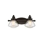Applique de salle de bain Scholar Quoizel Lighting SCH8602PN 200W 2 lumières bronze palladien
