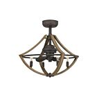 Lustre avec ventilateur Shire Quoizel Lighting SHR3123RK 24W 4 lumières noir rustique