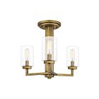 Plafonnier semi-encastré Sunburst Quoizel Lighting SUN1715WS 180W 3 lumières laiton patiné