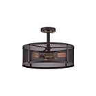 Plafonnier semi-encastré Union Station Quoizel Lighting UST1716WT 180W 3 lumières bronze occidental